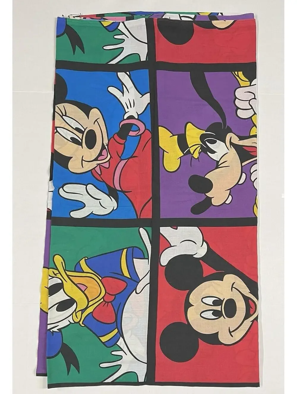 VINTAGE DISNEY GOOFY & MICKEY MOUSE RED BLUE (3PC) DOUBLE BED SHEET SET